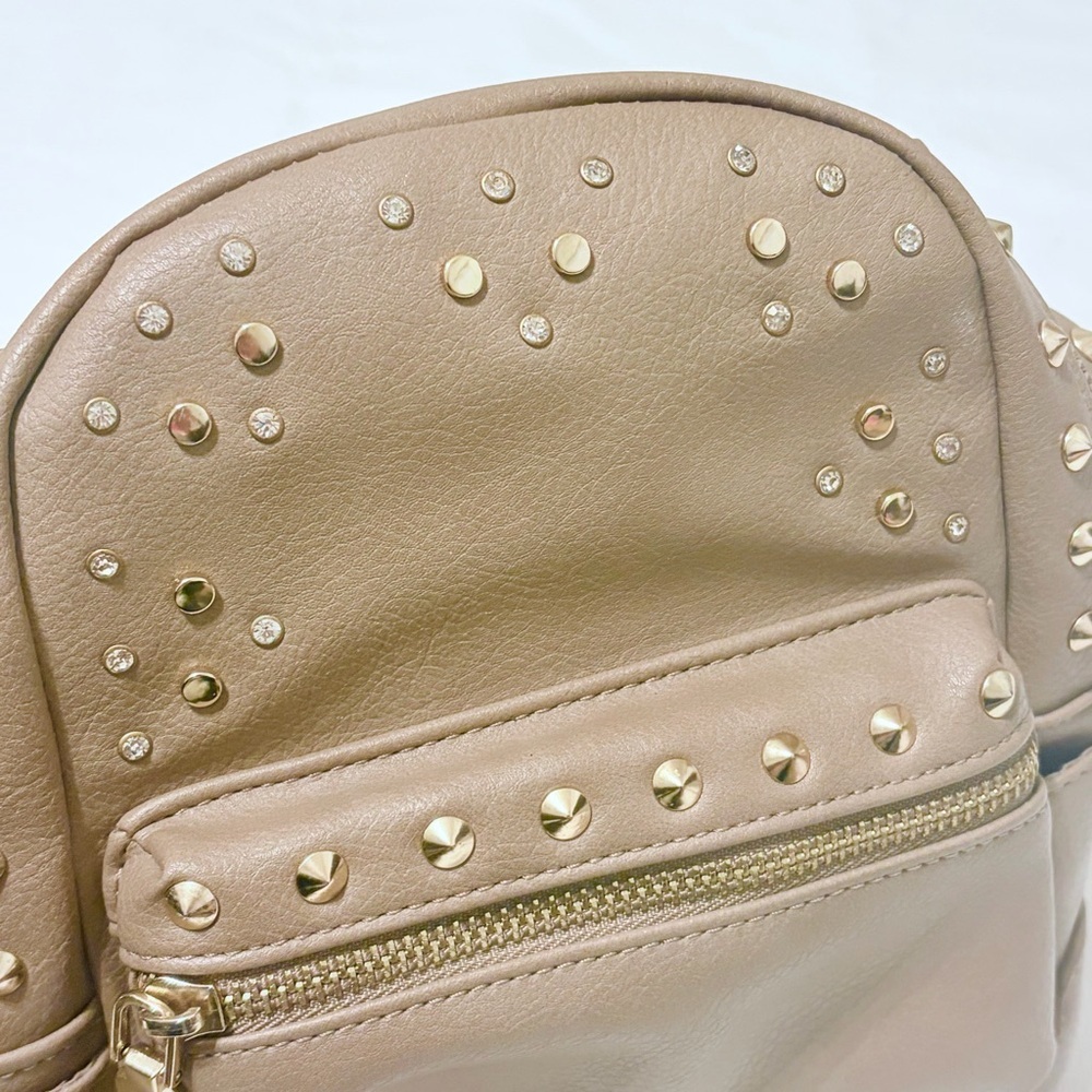 bebe Taupe Backpack with Gold Studs - Picture 3 of 11